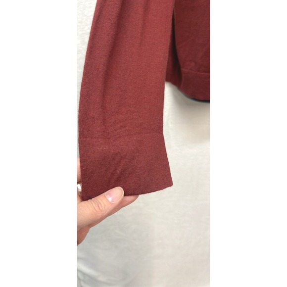 Theory Men's Burgundy V-Neck Long Sleeve Sweater Knit Top XL - Picture 2 of 5